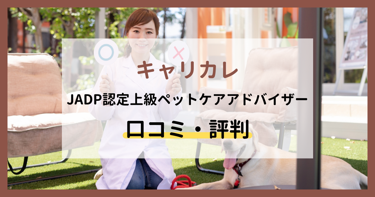 JADP認定上級ペットケアアドバイザー講座の難易度・合格率は？口コミ